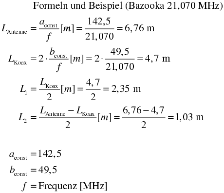 Formeln und Beispiel
